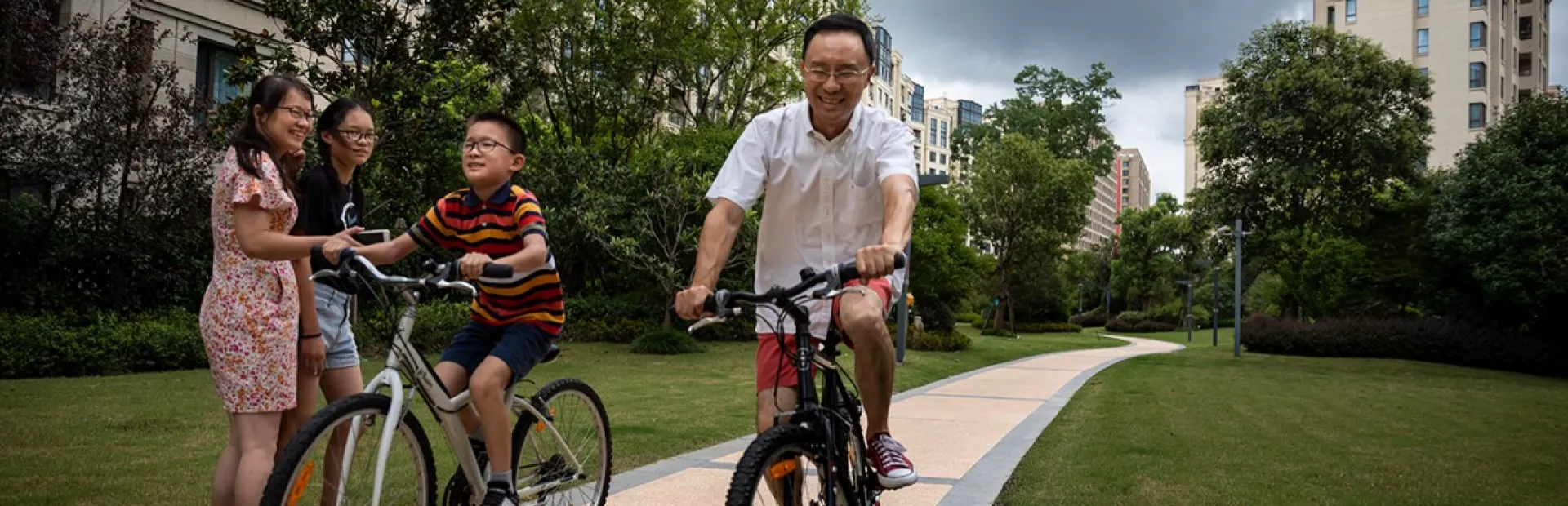 Chinese family embracing exercise and the outdoors